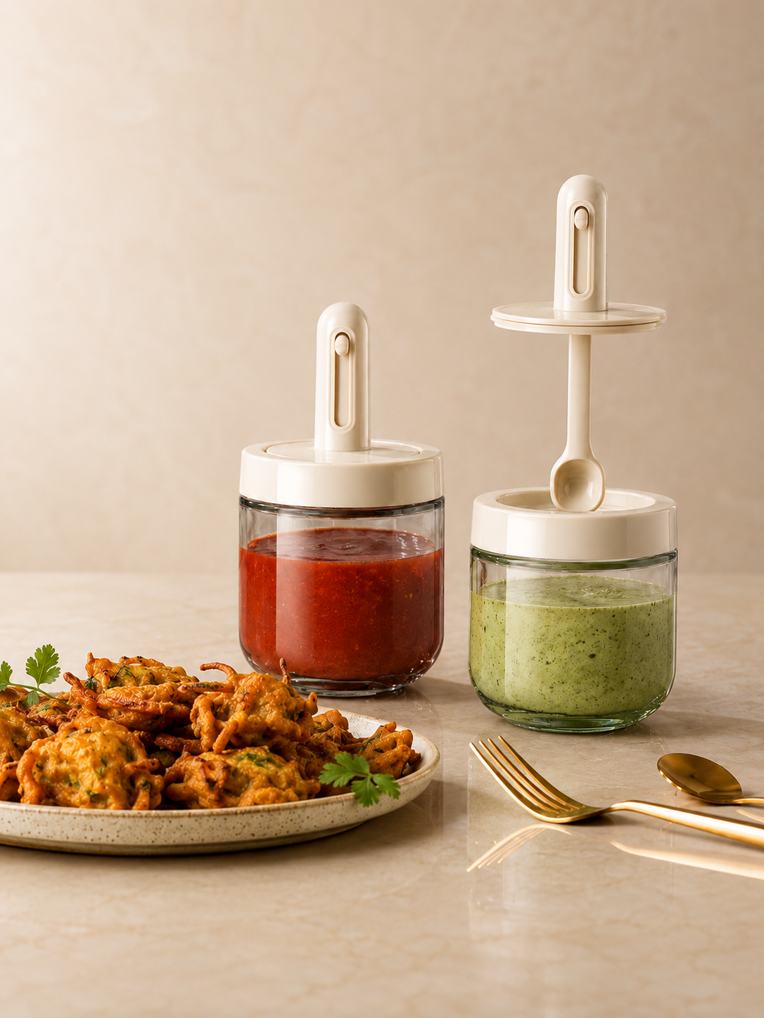 Sauce & Chutney Jar Set with extendable Spoon