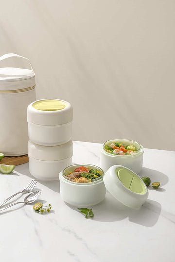 Microwave Safe  Glass Lunch Box with cover – 2 x 500 ml (2-Tier)