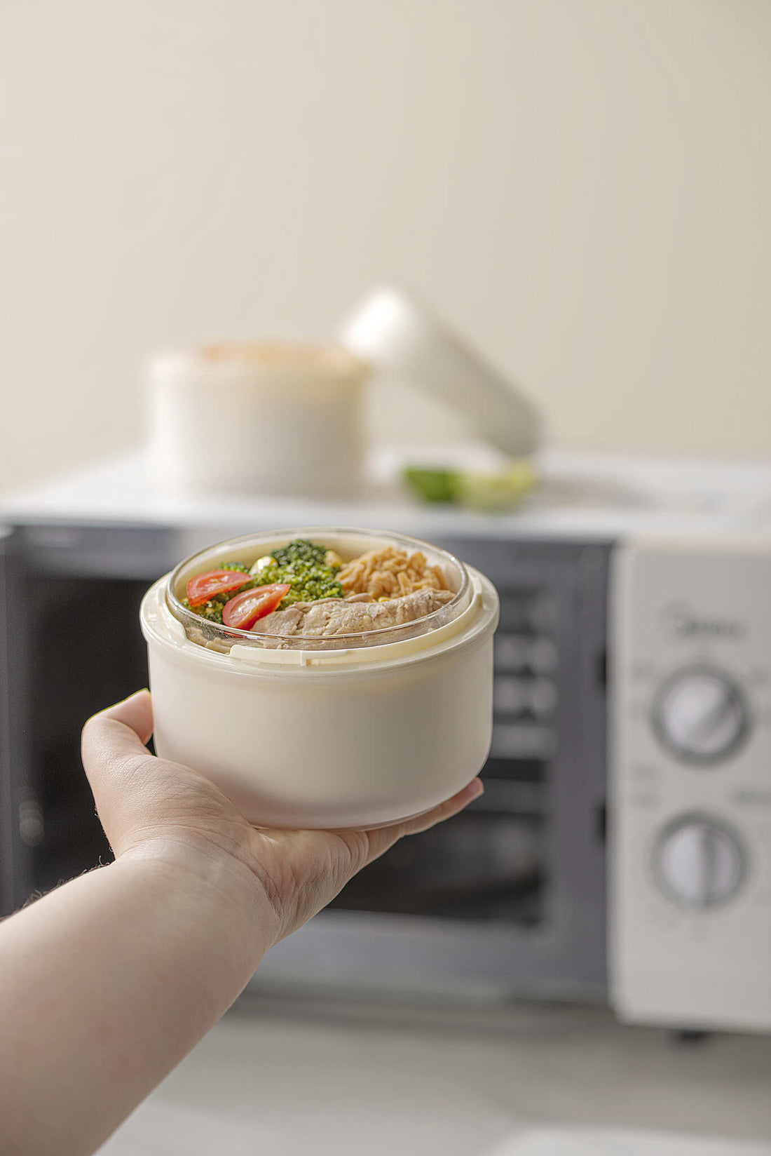 Microwave Safe  Glass Lunch Box with cover – 2 x 500 ml (2-Tier)