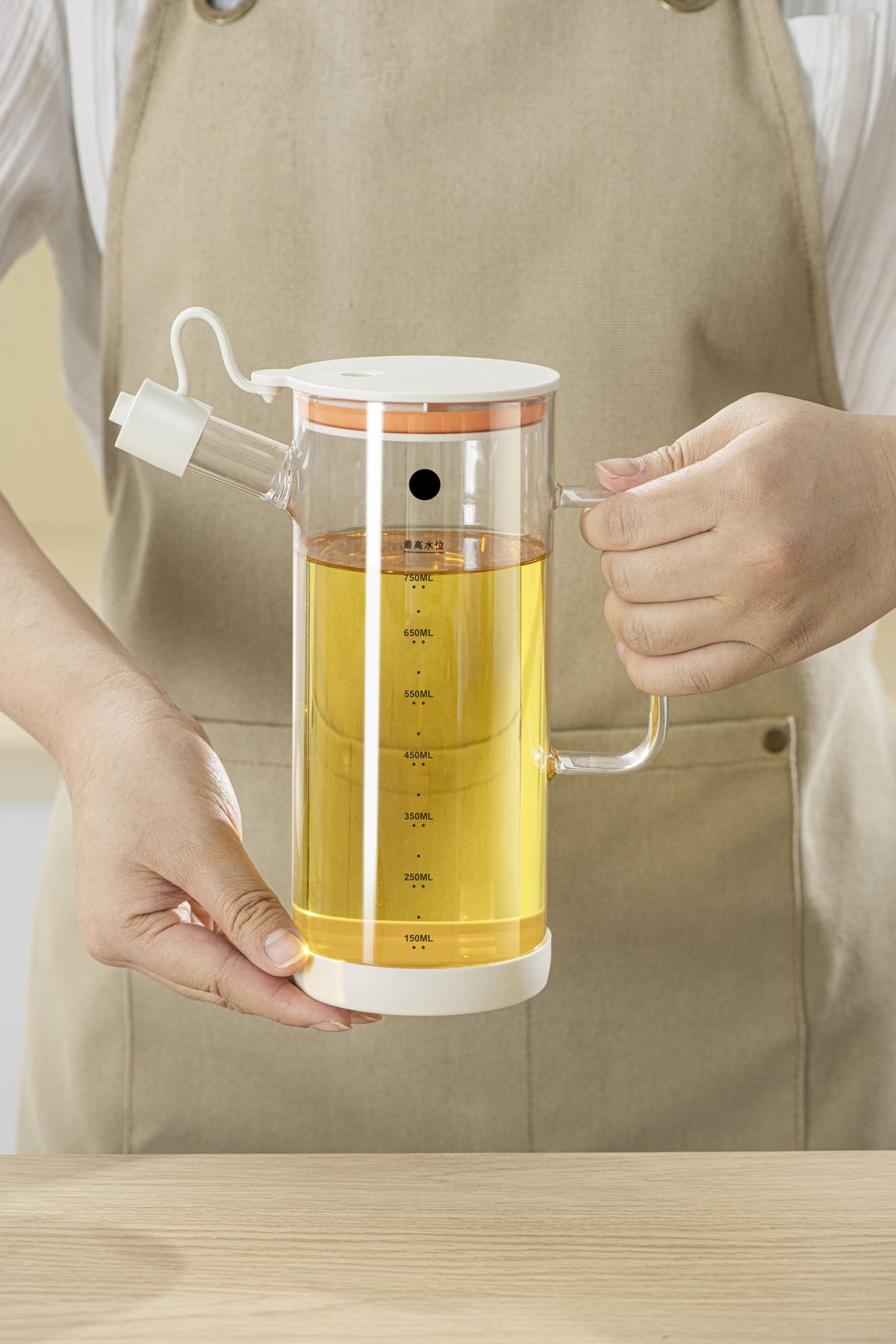 750 ml cooking oil dispenser bottle with comfortable glass handle