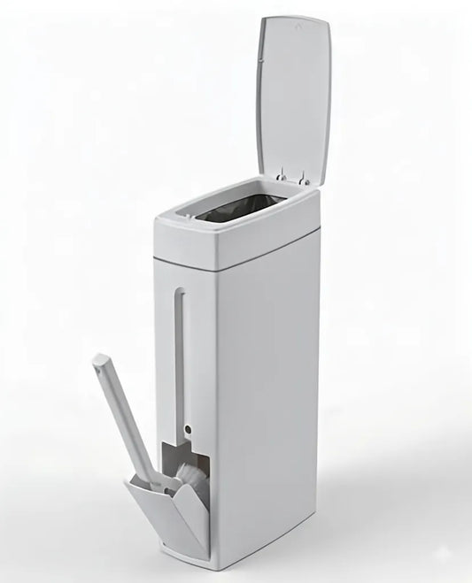 Push Lid Bathroom Dustbin with cleaning brush- 4.5 Ltr