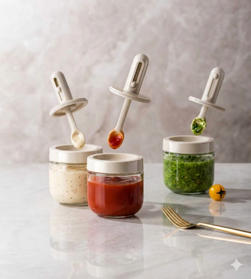 Sauce & Chutney Jar Set with extendable Spoon