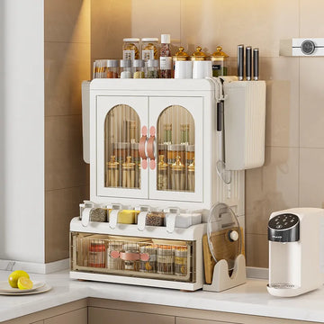 Kitchen Crockery and Essentials Countertop Cabinet