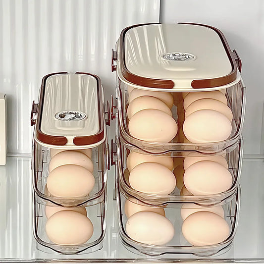 Rolling egg Storage Organizer for Refrigerator – 2 layers