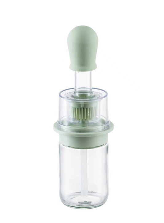 Glass Oil Container with Silicone Brush and Dropper - 300 ml