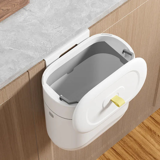 Kitchen Waste Basket with Lid for Cabinet Door