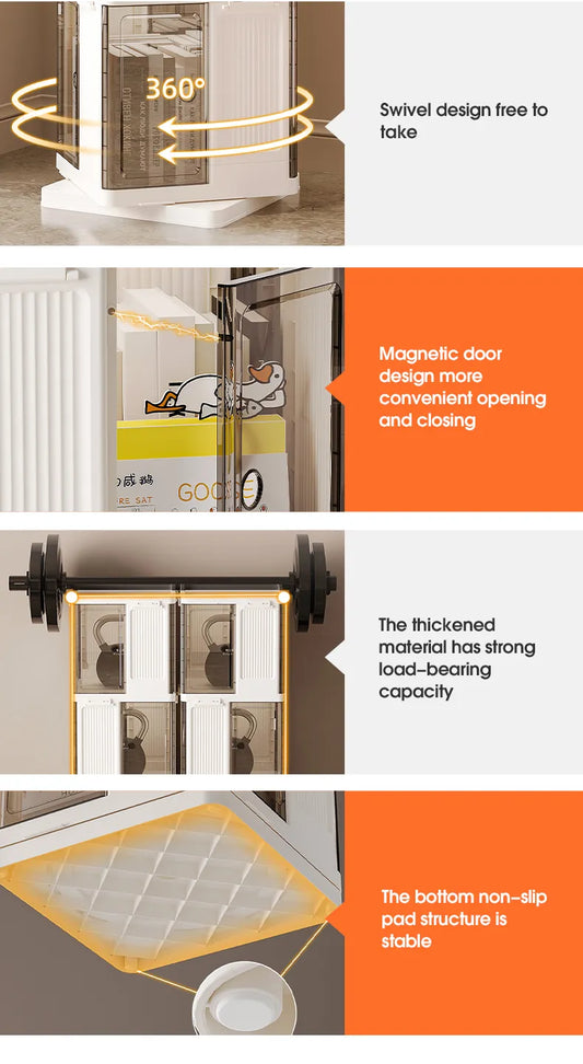 Rotating Storage Shelf for Drawing Room & Bedroom - 3 layers