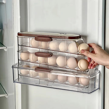 Rolling egg Storage Organizer for Refrigerator – 2 layers