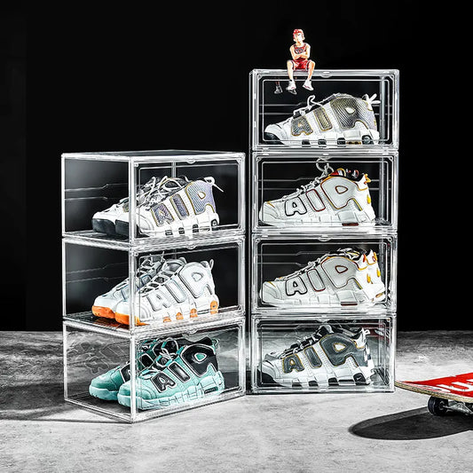 Transparent Shoe Organizer with Magnetic Door