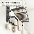 La Basera no-drill suction cup towel stand for bathroom, grey