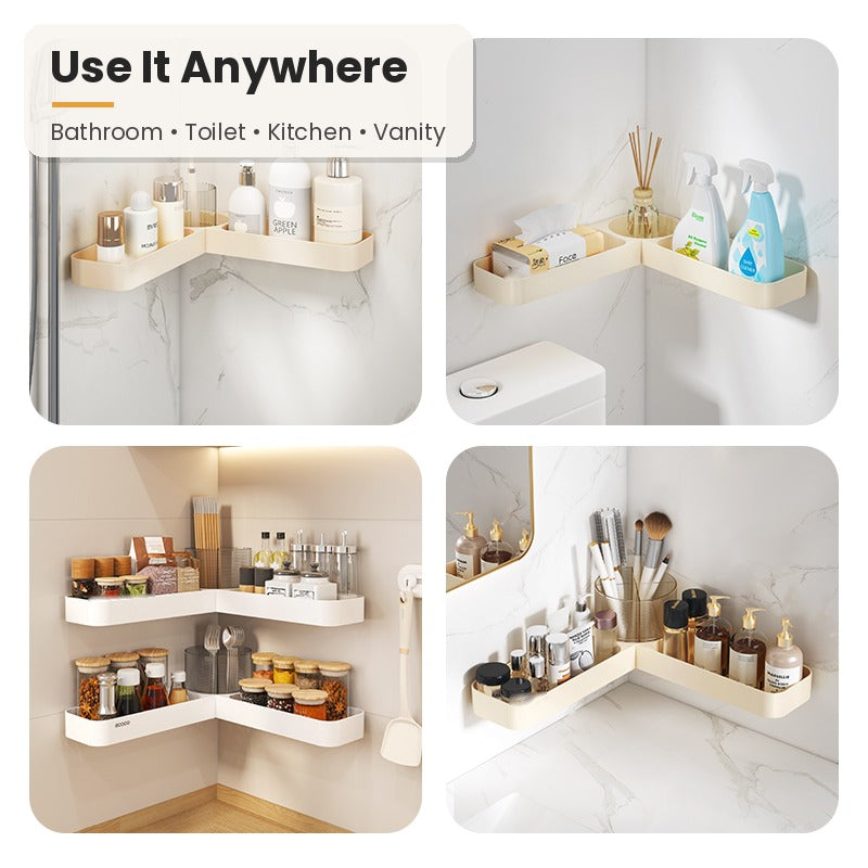 Corner shelf used in bathroom, toilet, kitchen and vanity