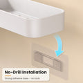 No-drill wall plate installation for bathroom shelf