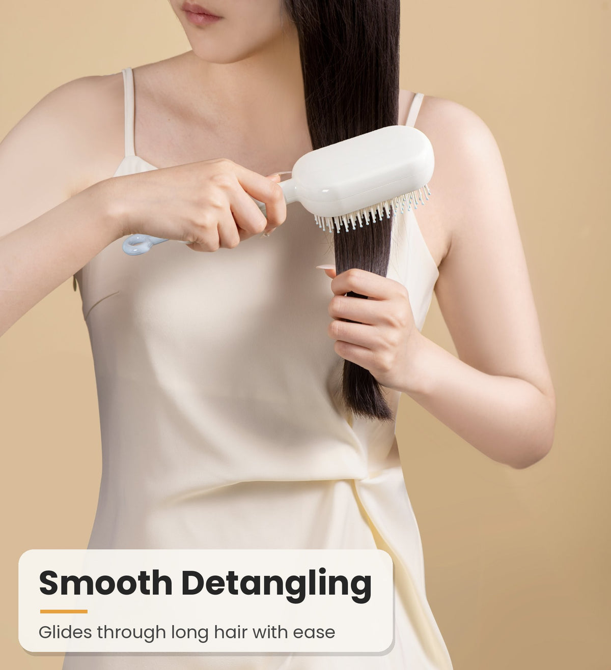 Smooth detangling with self-cleaning hair brush