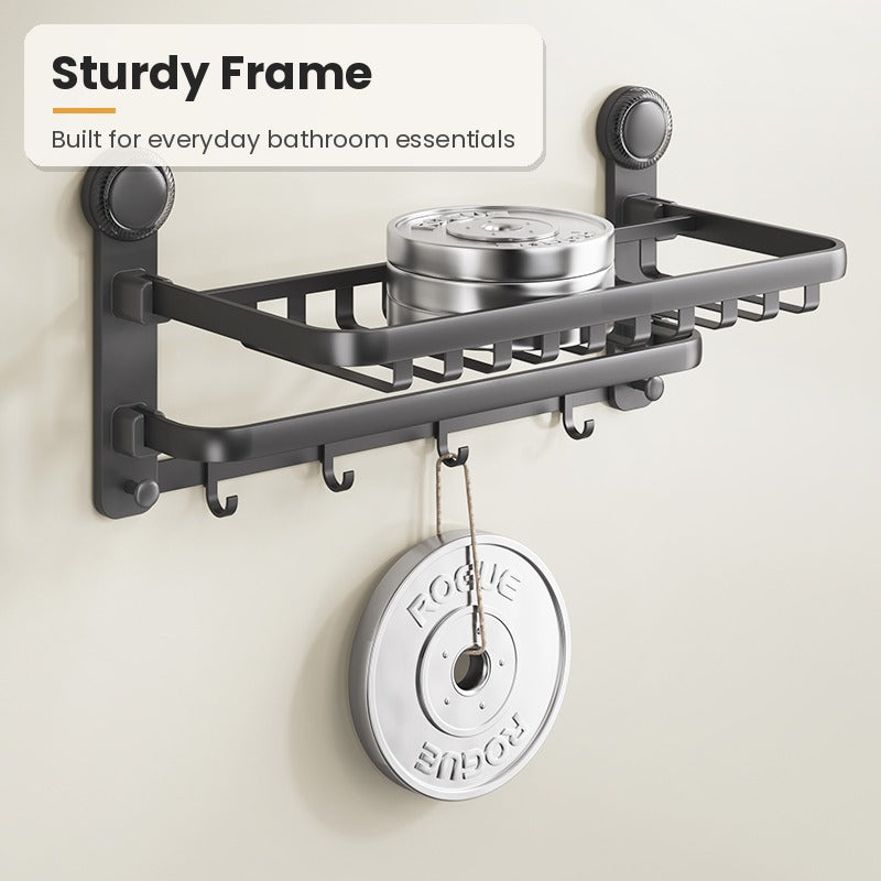 Sturdy suction cup towel rack frame