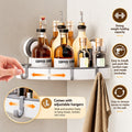 Corner shelf features: adjustable hooks, strong weight capacity, easy install and removal