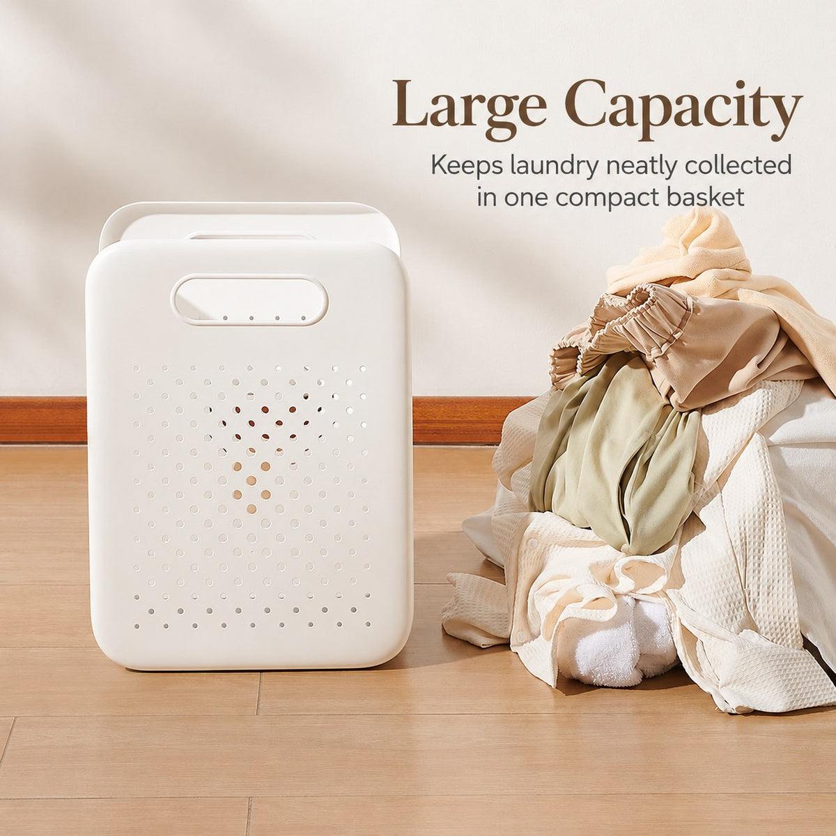 La Basera large capacity white laundry basket
