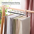 La Basera foldable pant rack, black strip, space saving