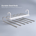 La Basera pant rack, grey strip, durable stainless steel rods